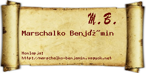 Marschalko Benjámin névjegykártya
